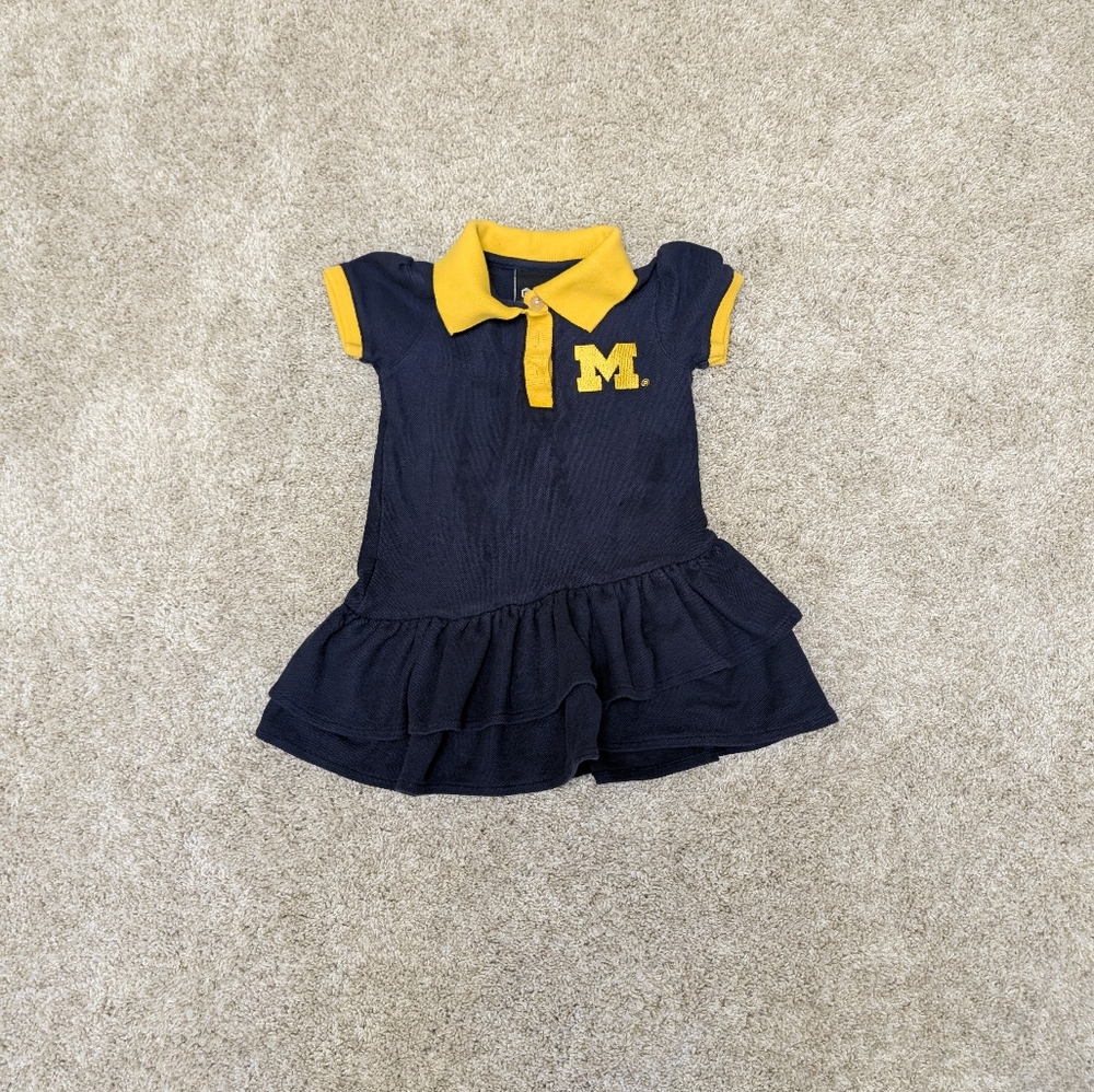 Michigan Wolverines toddler girls' preppy polo dress - 3T EUC